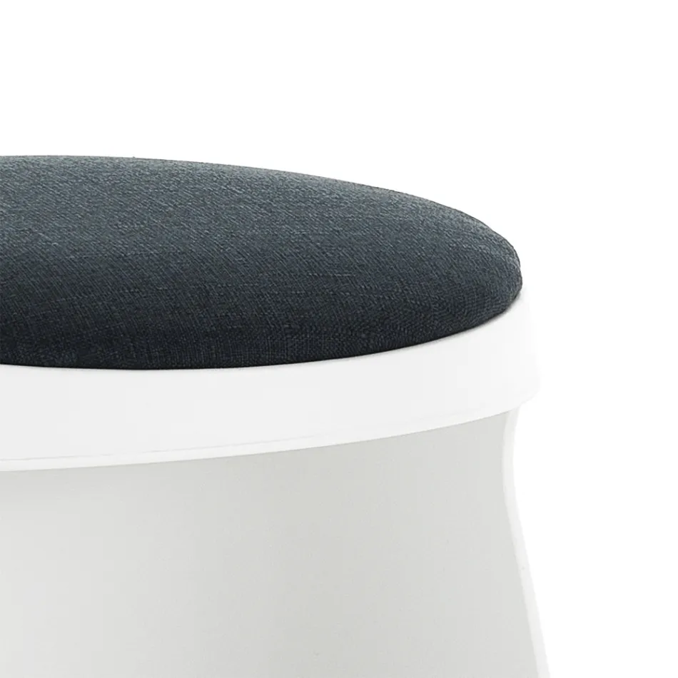 Set med 2 polypropen pallar och tyg sits - ansjovis Viadurini