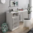 Set med 2 polypropen pallar och tyg sits - ansjovis Viadurini