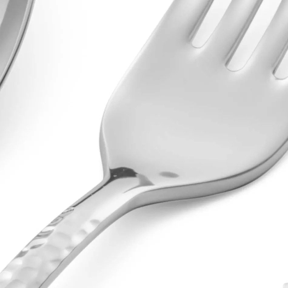 Set med 24 bestick i polerat rostfritt stål Made in Italy - History Viadurini