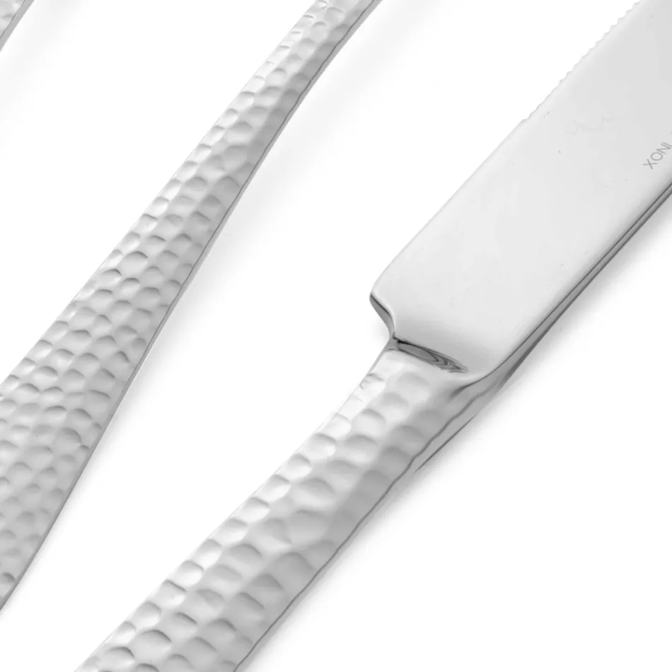 Set med 24 bestick i polerat rostfritt stål Made in Italy - History Viadurini