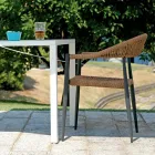 Set med 4 fåtöljer i aluminium och rotting - Tavira Viadurini