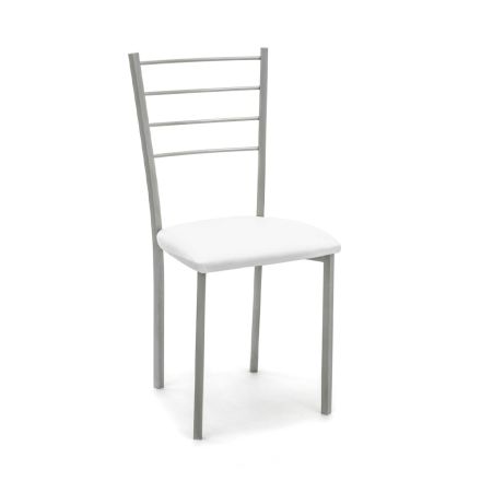 Set med 4 stolar med gråmålad metallstruktur - Galletto Viadurini