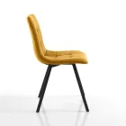 Set med 4 stoppade och tygklädda matstolar - Chimera Viadurini