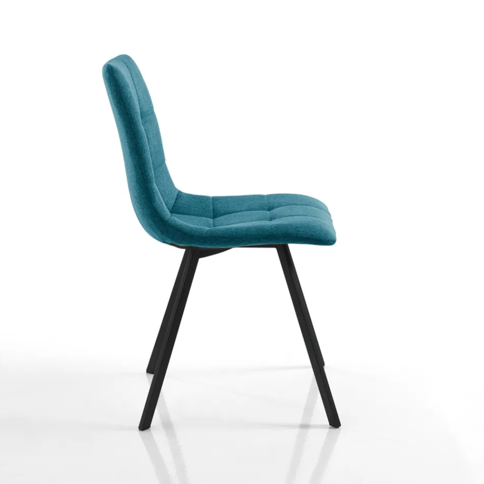 Set med 4 stoppade och tygklädda matstolar - Chimera Viadurini