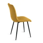 Set med 4 klädda tygstolar i vardagsrummet med metallbas - Projekt Viadurini