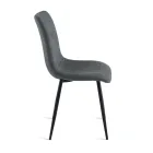 Set med 4 klädda tygstolar i vardagsrummet med metallbas - Projekt Viadurini