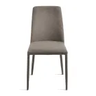 Set med 4 stoppade stolar i färgglatt tyg och stoppad stomme - Luciana Viadurini