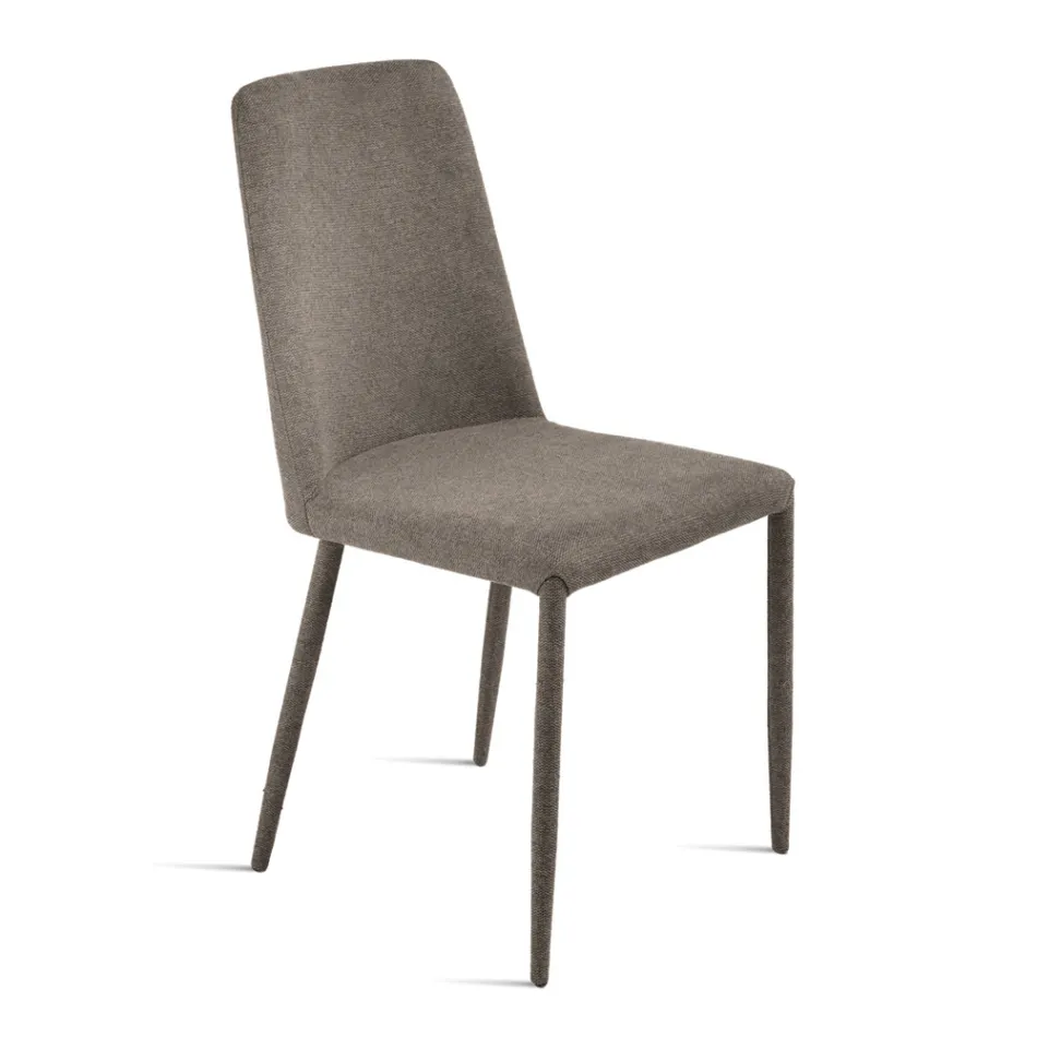 Set med 4 stoppade stolar i färgglatt tyg och stoppad stomme - Luciana Viadurini