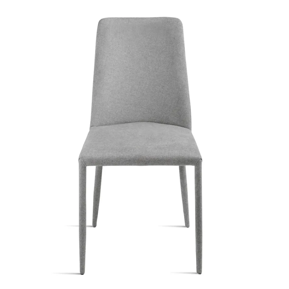 Set med 4 stoppade stolar i färgglatt tyg och stoppad stomme - Luciana Viadurini