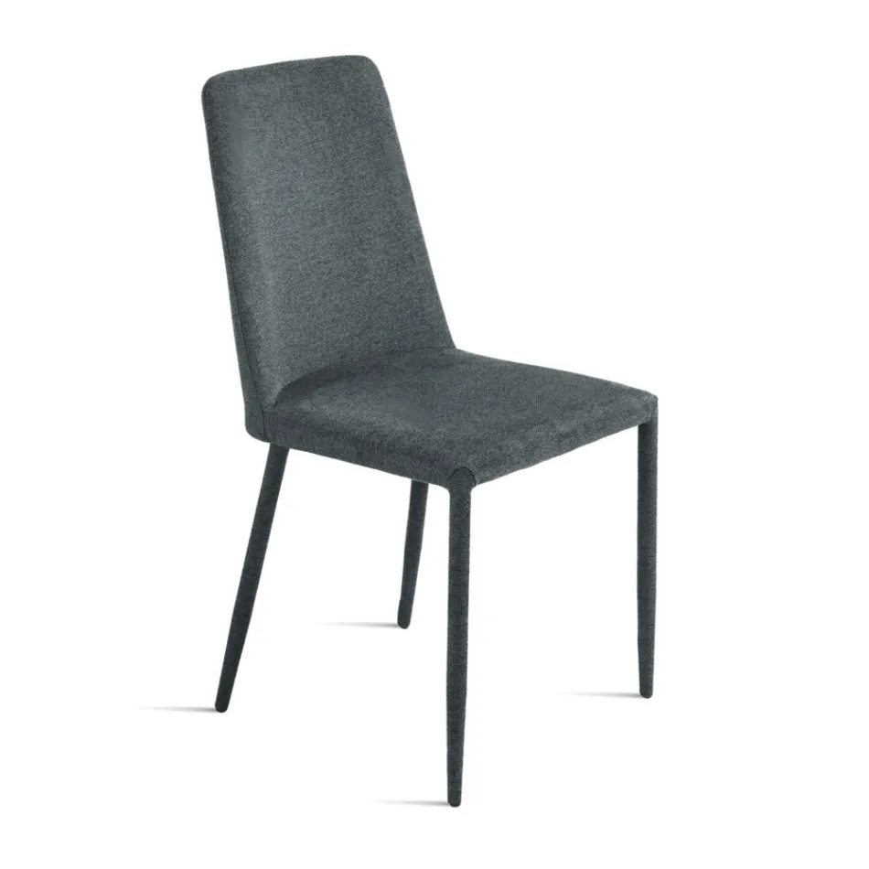 Set med 4 stoppade stolar i färgglatt tyg och stoppad stomme - Luciana Viadurini