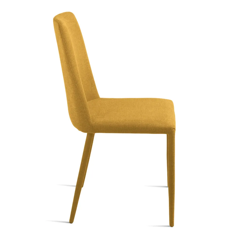 Set med 4 stoppade stolar i färgglatt tyg och stoppad stomme - Luciana Viadurini