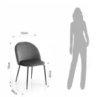 Set med 4 stolar i sammetseffekt mikrofibertyg - Terbio Viadurini