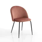 Set med 4 stolar i sammetseffekt mikrofibertyg - Terbio Viadurini