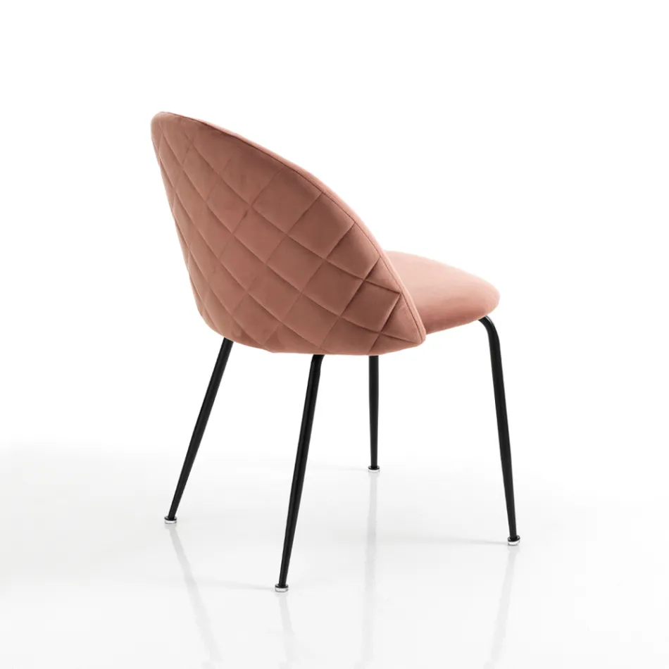 Set med 4 stolar i sammetseffekt mikrofibertyg - Terbio Viadurini