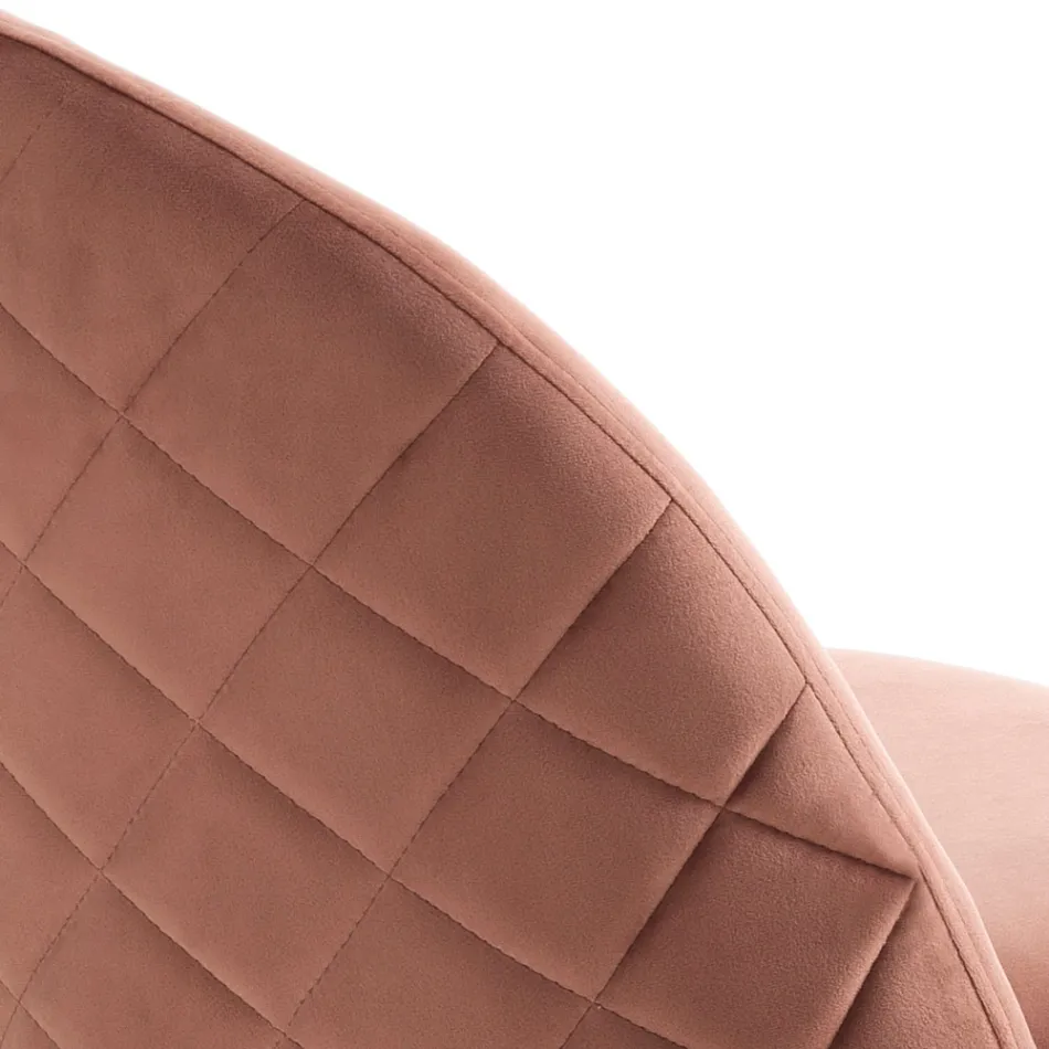 Set med 4 stolar i sammetseffekt mikrofibertyg - Terbio Viadurini