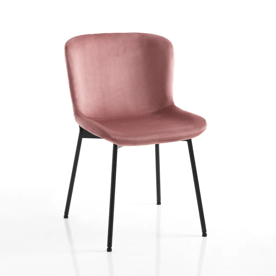 Set med 4 tygstolar och lutande fötter - Dentice Viadurini