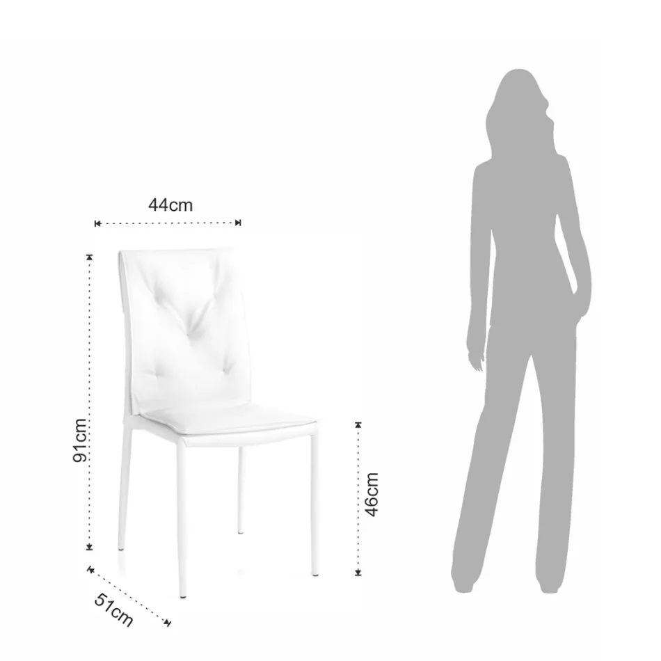 Set med 4 stolar klädda i syntetiskt läder Olika ytbehandlingar - uran Viadurini