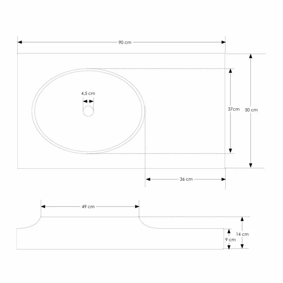 Brusson massiva yta badrumsmöbler med modern design Viadurini