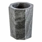 Set med moderna badrumstillbehör i Montafia-vevad grå marmor Viadurini