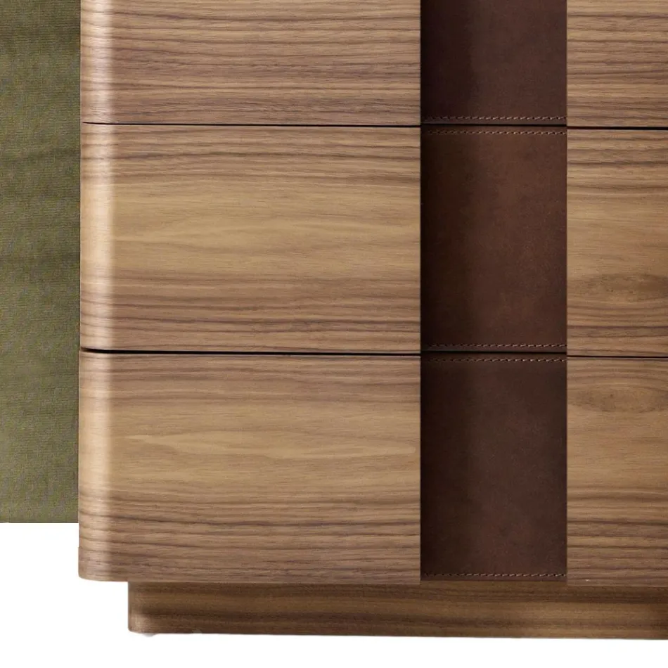 Modernt massivt träbädd Grilli York tillverkat i Italien Viadurini