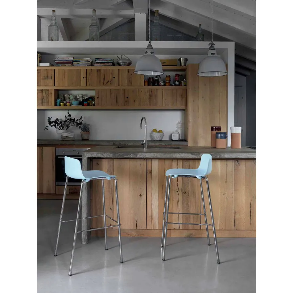 Hög pall, 2 delar, i metall och polypropen tillverkad i Italien - Christabel Viadurini