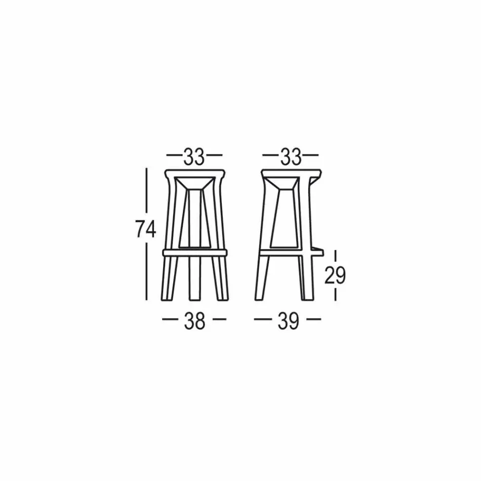 Hög design barstol i polyeten Tillverkad i Italien - Tinuccia Viadurini