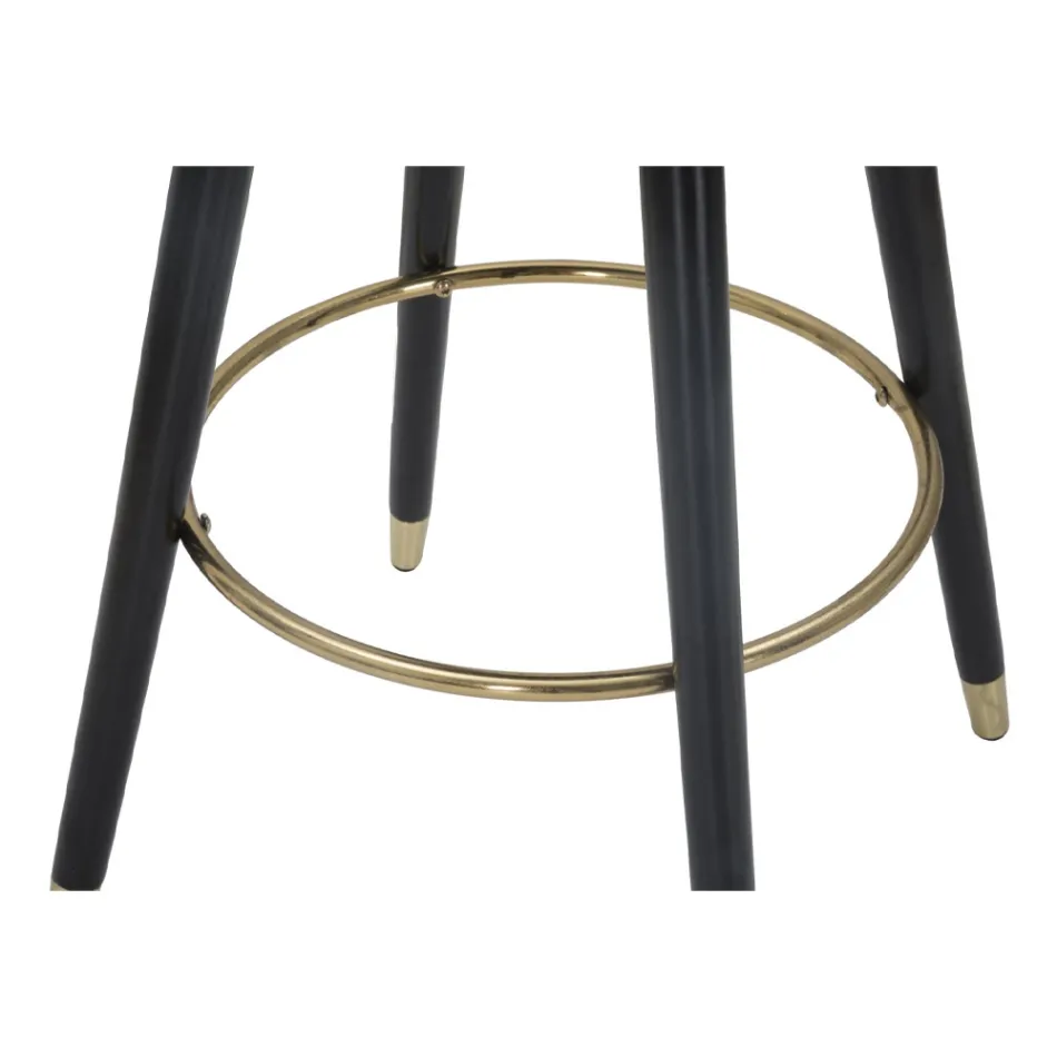 Hög barstol i trä och metall med säte i polyester - Enzo Viadurini