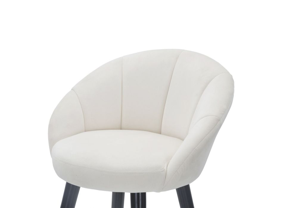 Hög barstol i trä och metall med säte i polyester - Enzo Viadurini