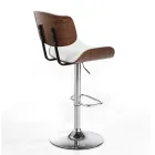 Hög kökspall i syntetiskt läder och plywood - Nebbia Viadurini