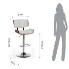 Hög kökspall i syntetiskt läder och plywood - Nebbia Viadurini