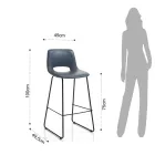 Hög kökspall i syntetiskt läder och svart metall 2 delar - Yuri Viadurini