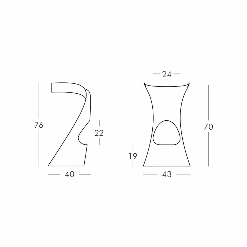 Modern högdesignpall i polyeten - Koncord Next av Slide Viadurini