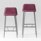 Kvalitet hög pall i läder med metallbas Tillverkad i Italien - Molde Viadurini