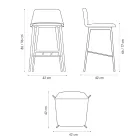 Kvalitet hög pall i läder med metallbas Tillverkad i Italien - Molde Viadurini