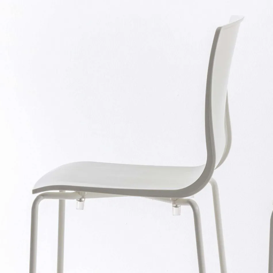 Hög stapelbar pall av polypropen med metallbas, 2 delar - Kiara Viadurini