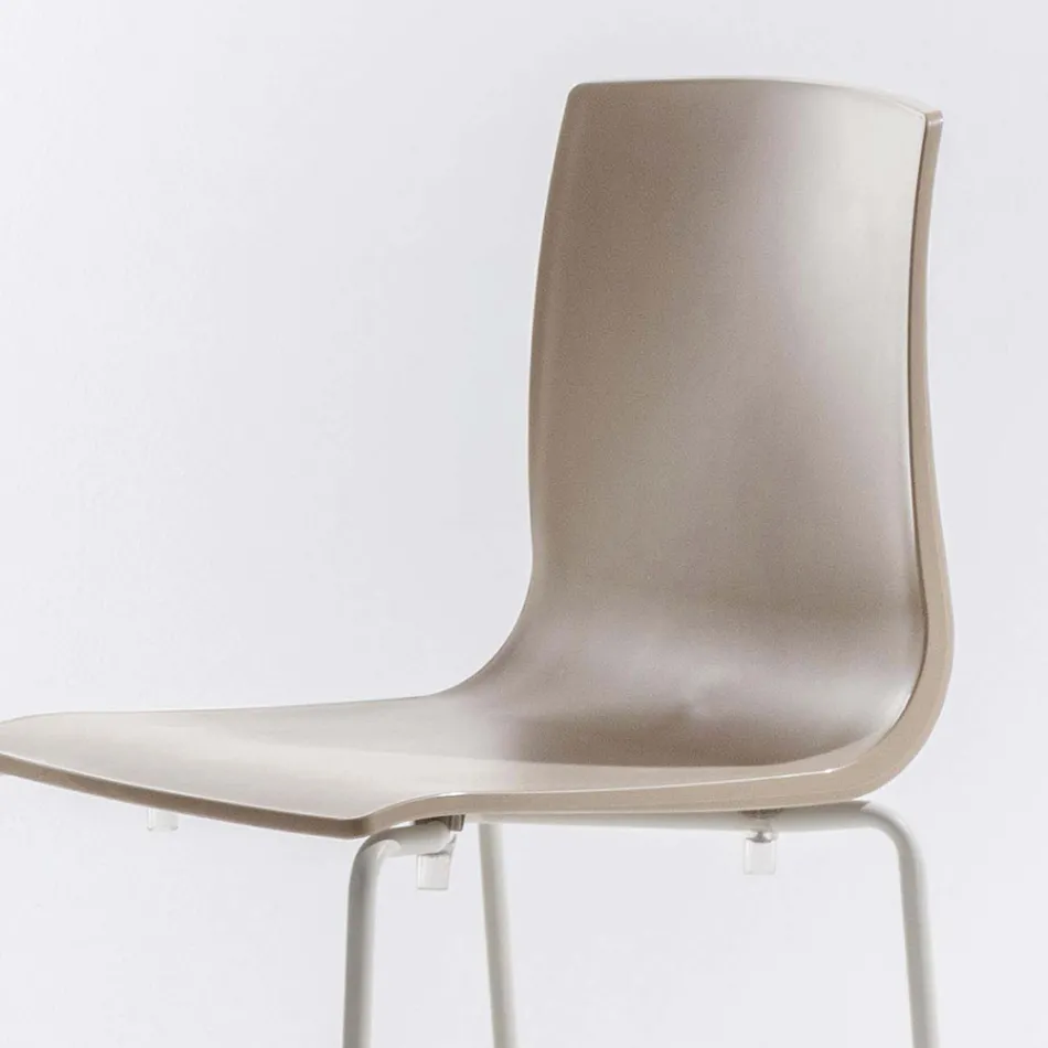 Hög stapelbar pall av polypropen med metallbas, 2 delar - Kiara Viadurini