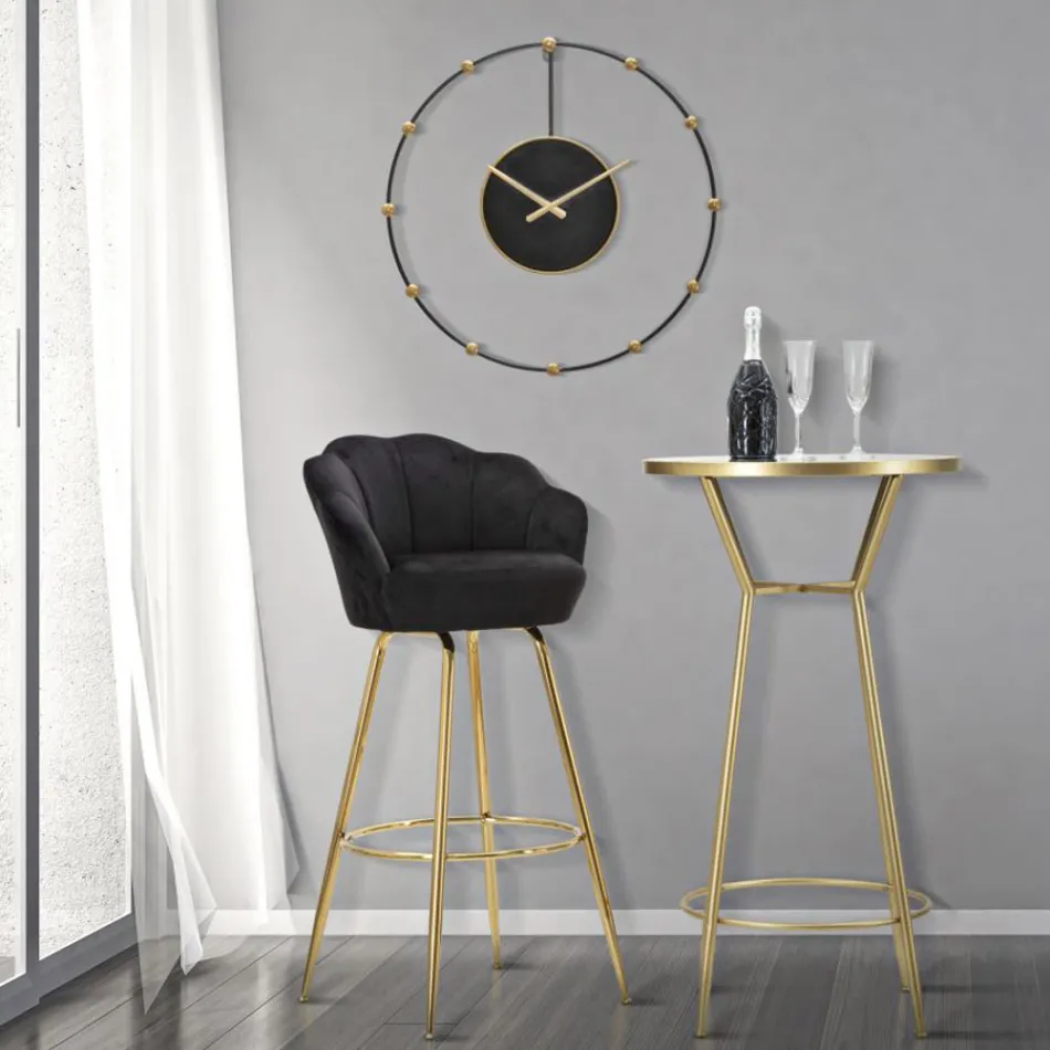 Hög pall i gyllene järn med säte täckt i sammet - Annina Viadurini