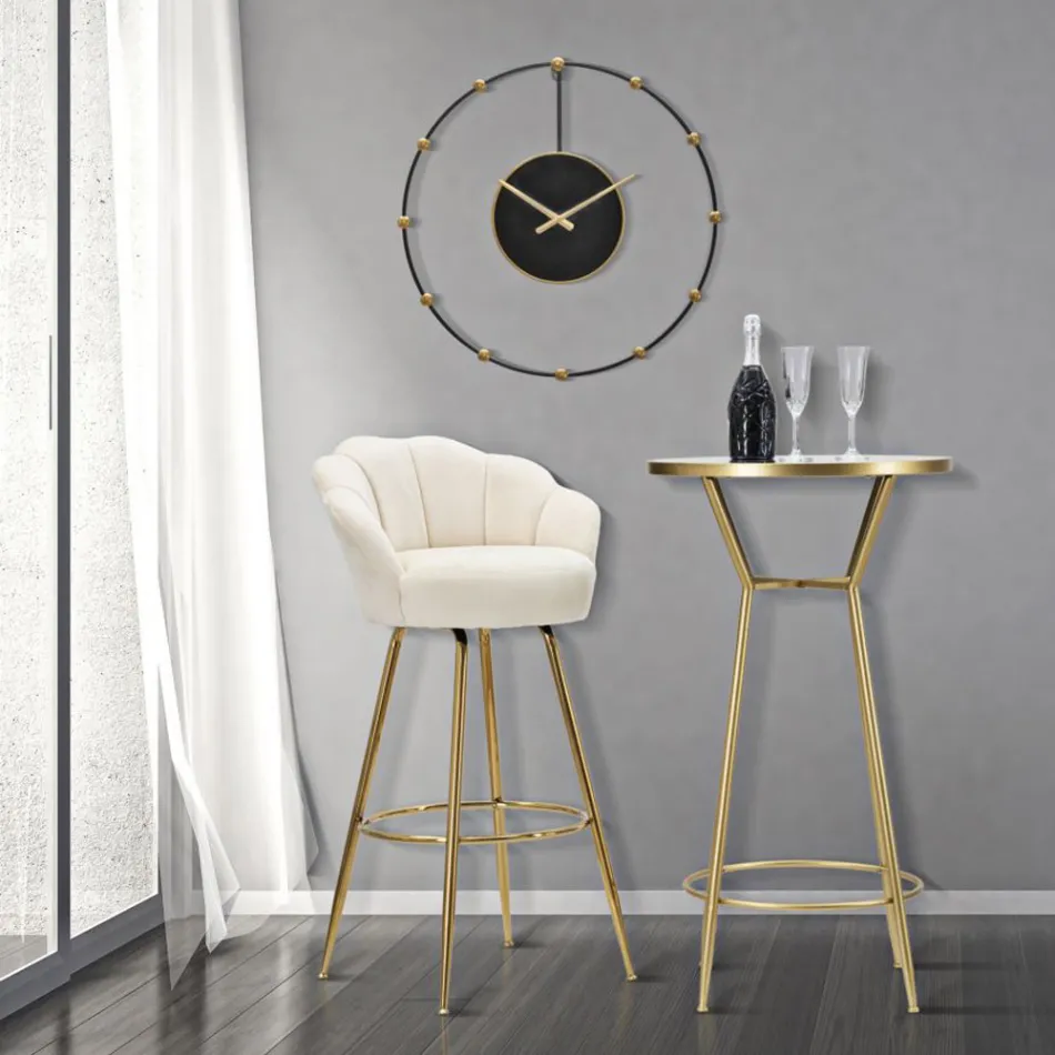 Hög pall i gyllene järn med säte täckt i sammet - Annina Viadurini