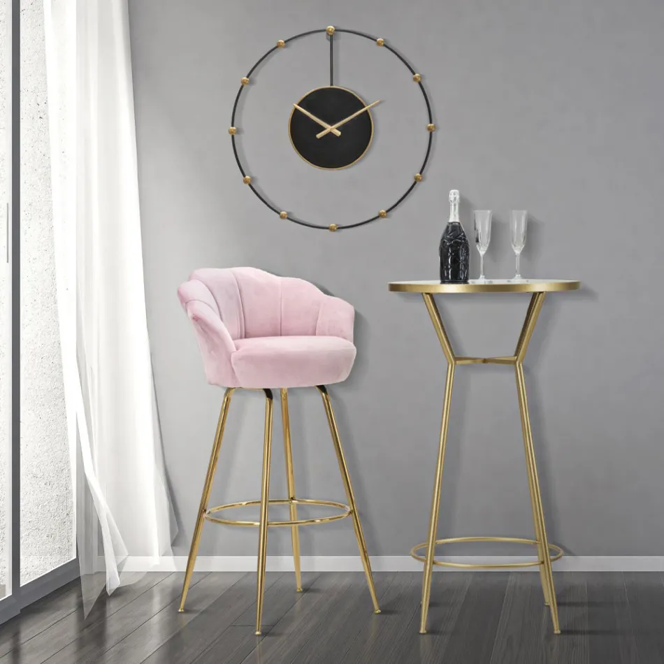 Hög pall i gyllene järn med säte täckt i sammet - Annina Viadurini