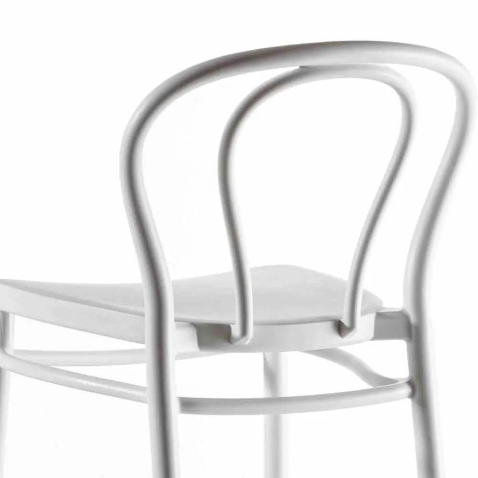 Pall av hög polypropen med fotstöd, 4 delar - Gaya Viadurini