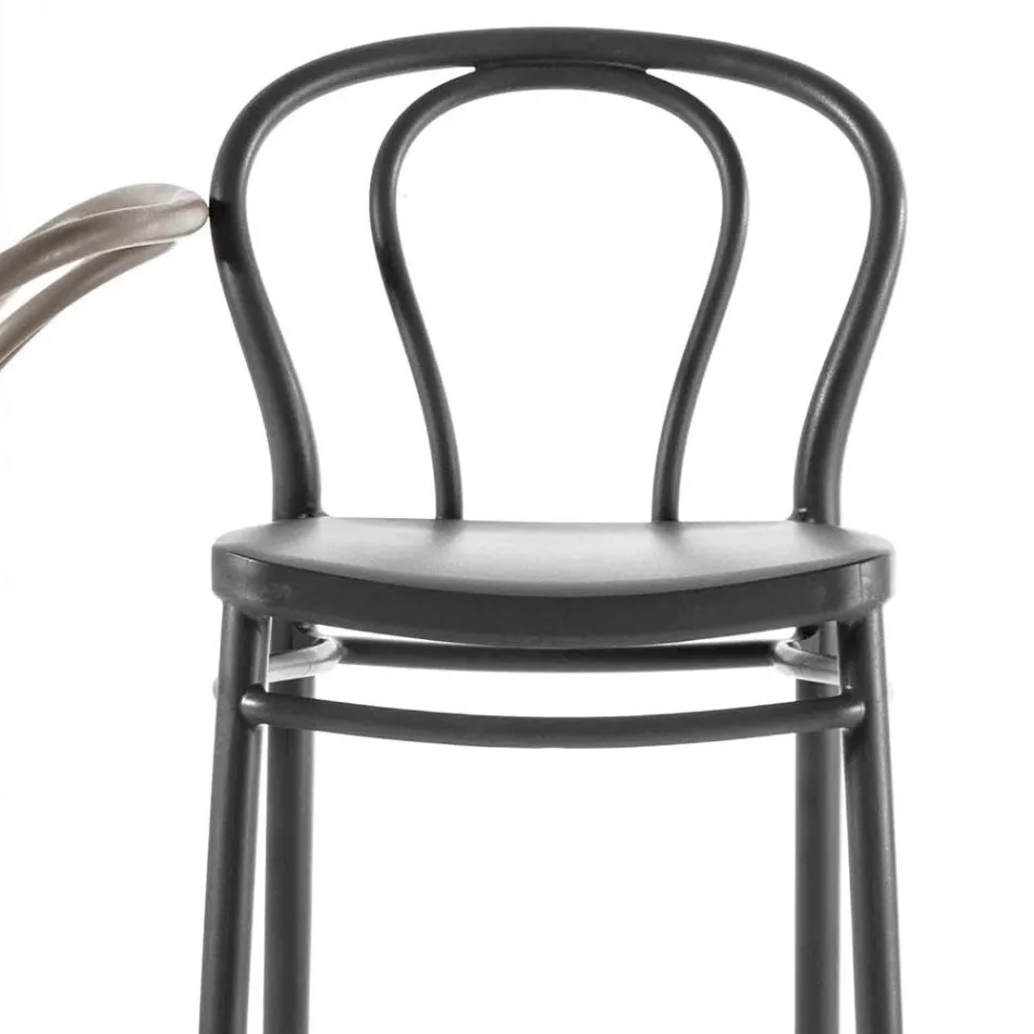 Pall av hög polypropen med fotstöd, 4 delar - Gaya Viadurini