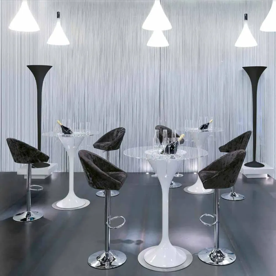 Hög pall i sammet och stål med justerbar lyft tillverkad i Italien - Bilbao Viadurini