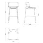 Högkvalitativ pall med sammetsklädsel Tillverkad i Italien - Alaska Viadurini