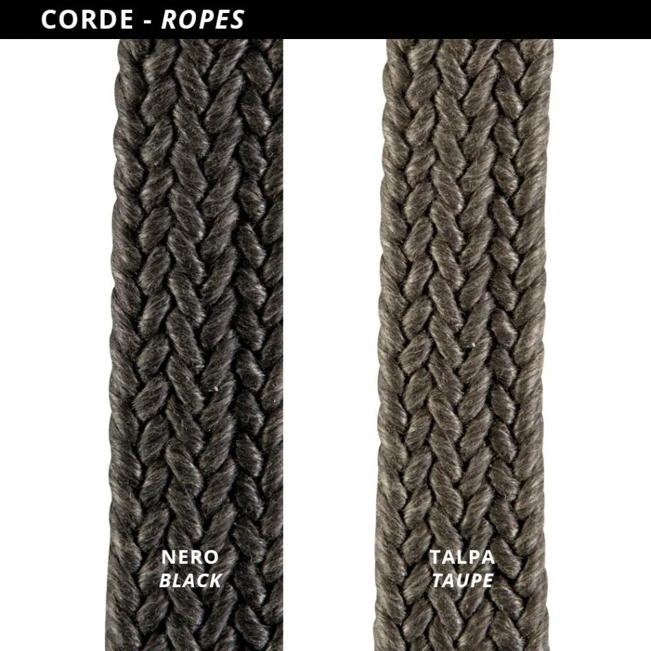 Utomhusbarstol i galvaniserat stål och rep Tillverkad i Italien - Bronn Viadurini