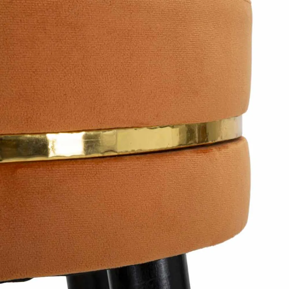 Rund barstol i trä och tyg av modern design - Rupert Viadurini