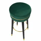 Rund barstol i trä och tyg av modern design - Rupert Viadurini