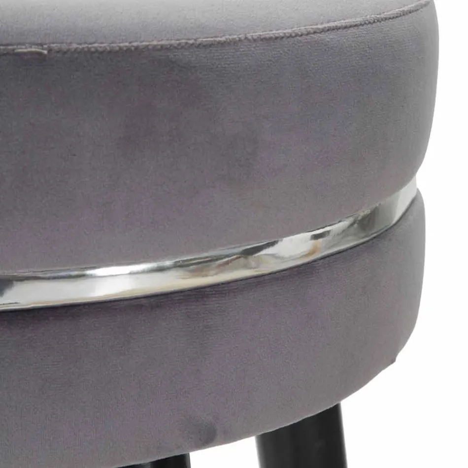 Rund barstol i trä och tyg av modern design - Rupert Viadurini