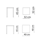 Låg fyrkantig stål utomhuspall tillverkad i Italien - Azul Viadurini