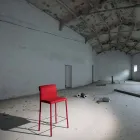 Pall helt klädd i röd teknofiber Tillverkad i Italien - Skärm Viadurini