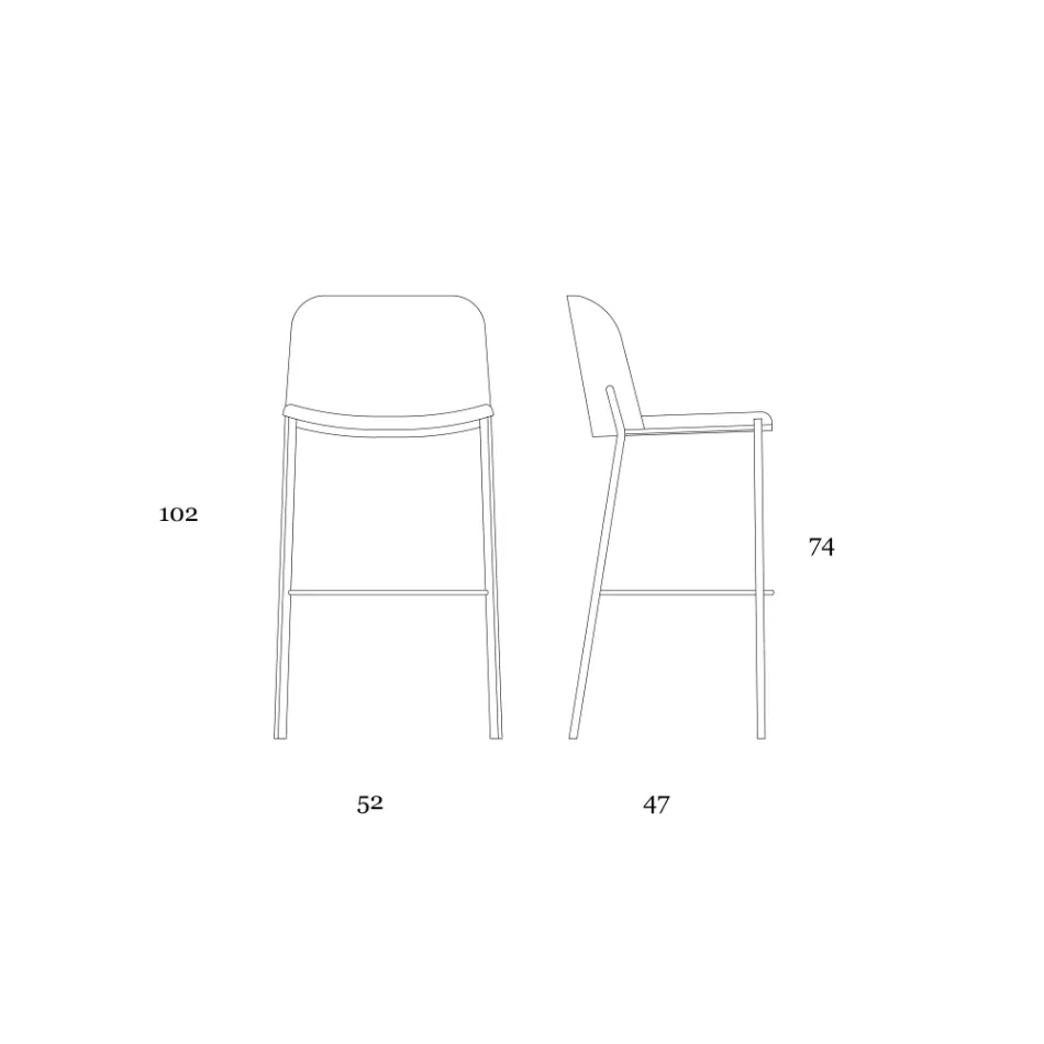 Pall med metallbas och sits i konstläder Tillverkad i Italien - Murgröna Viadurini